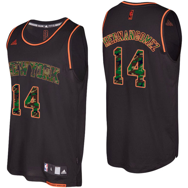 Men's  Willy Hernangomez New York Knicks Camo Fashion Swingman Black Jersey