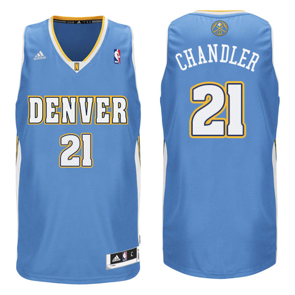 Men's  Wilson Chandler Denver Nuggets Adidas Swingman Road Blue Jersey