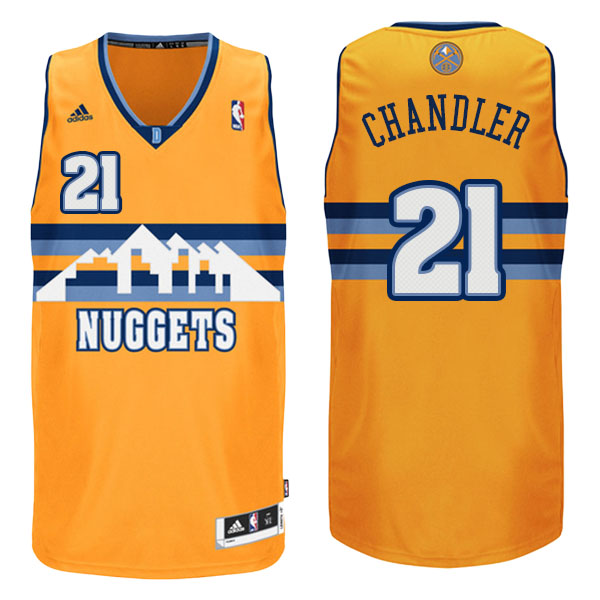 Men's  Wilson Chandler Denver Nuggets Adidas 2014-17 New Swingman Alternate Gold Jersey