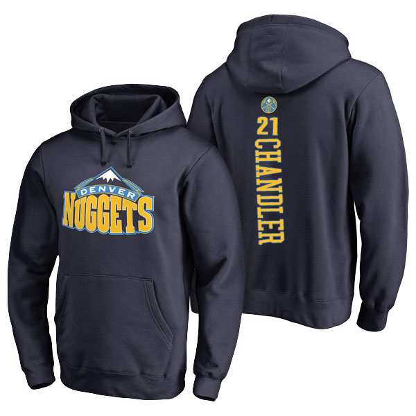 Men's  Wilson Chandler Denver Nuggets Fanatics Branded Backer Navy Pullover Hoodie