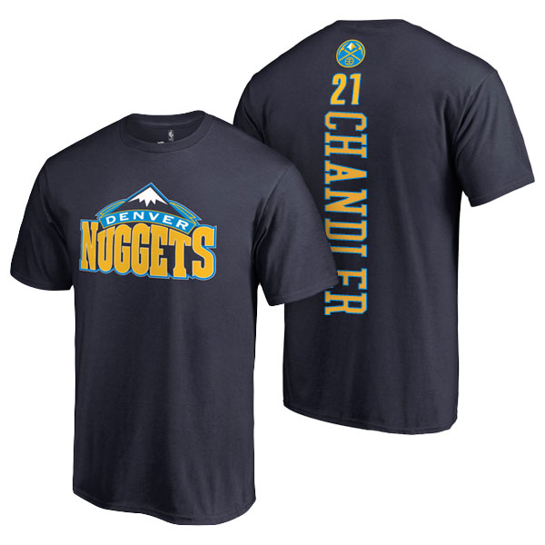 Men's  Wilson Chandler Denver Nuggets Fanatics Branded Name and Number Navy T-shirt