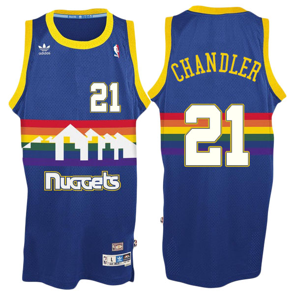 Men's  Wilson Chandler Denver Nuggets Adidas Swingman Hardwood Classics Royal Jersey