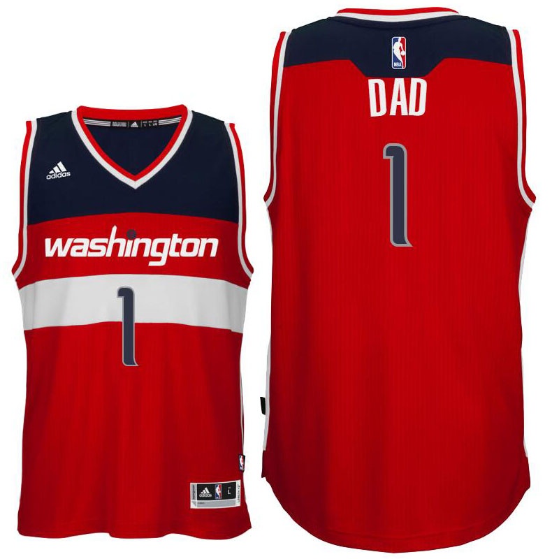 Men's  Father's Day Gift-Wizards #1 Dad Logo Swingman Jersey Red