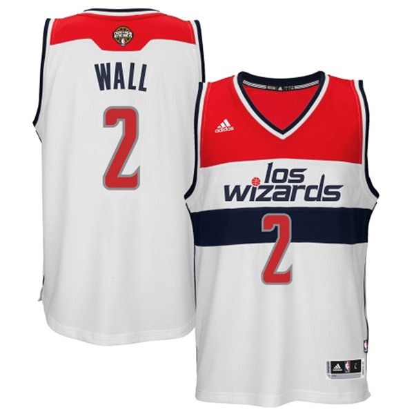 Men's  John Wall 2014-15 Noches Enebea Latin Night White Jersey