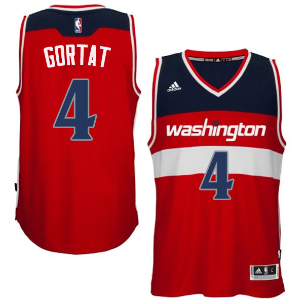 Men's  Washington Wizards #4 Marcin Gortat Road Red Jersey