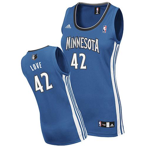 Minnesota Timberwolves #42 Kevin Love Woman Blue Jersey