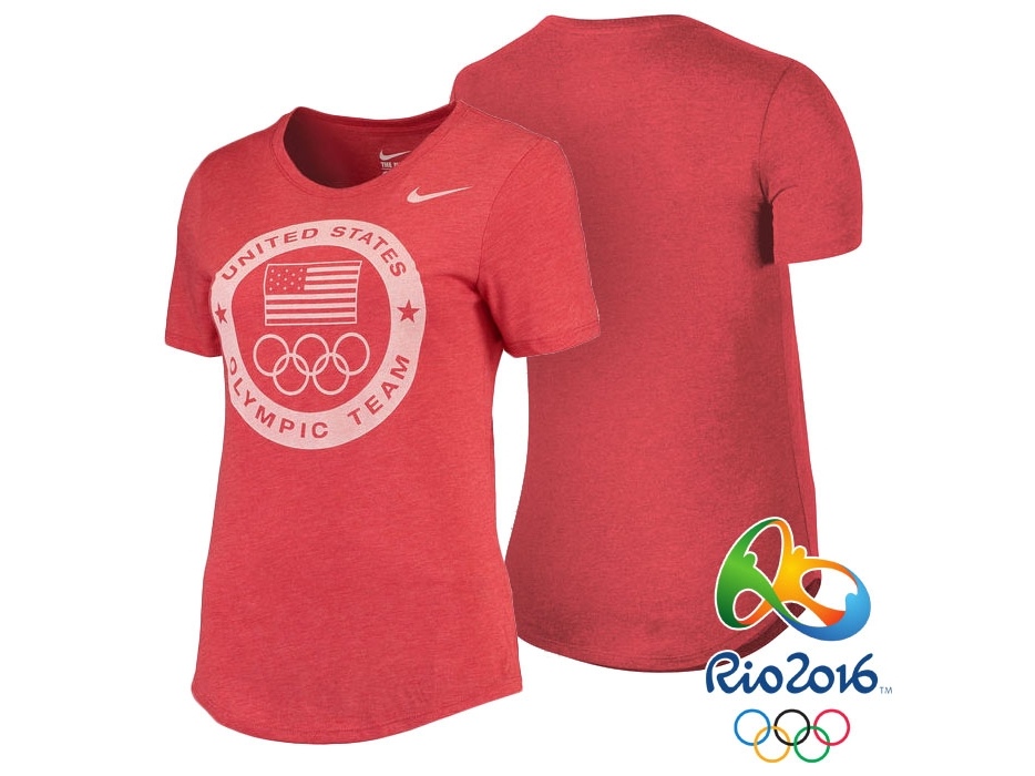 Women's USA Rio 2016 Olympics USA Team Logo Performance Red T-Shirt