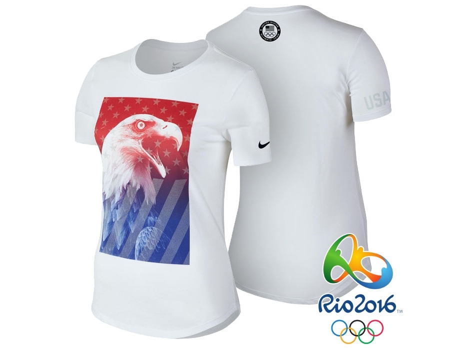 Women's USA Rio 2016 Olympics USA Team Eagle White T-Shirt