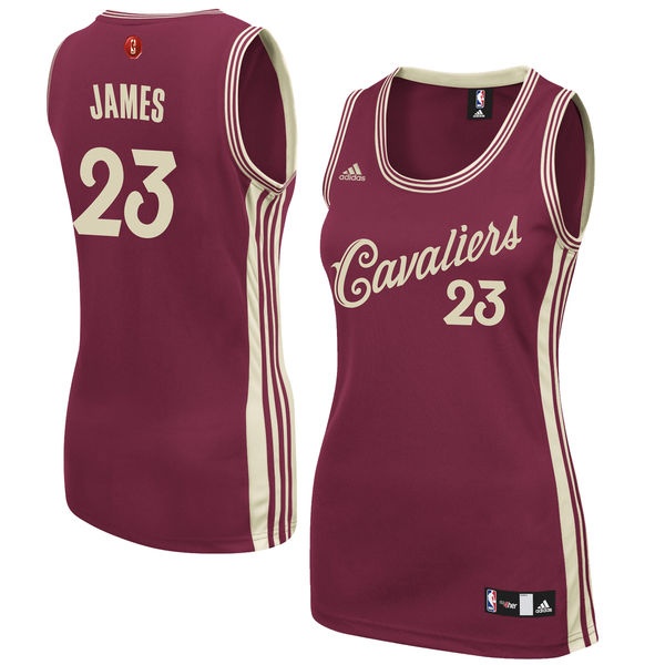 Women's Cavaliers #23 LeBron James Christmas Jersey Red