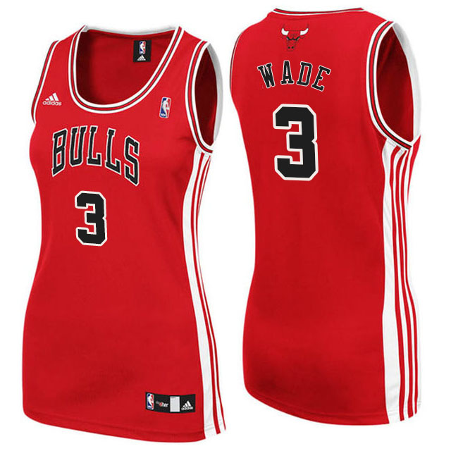 Women Chicago Bulls# 3 Dwyane Wade Red Jersey