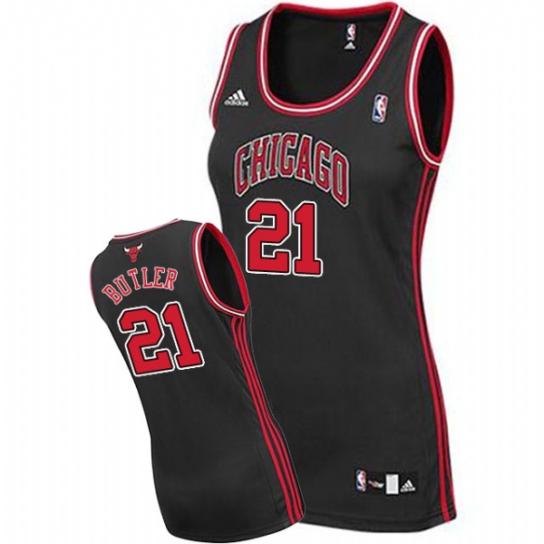 Women Chicago Bluus #21 Jimmy Butler Black Jersey