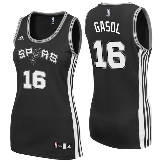  Women San Antonio Spurs# 16 Pau Gasol Black Jersey