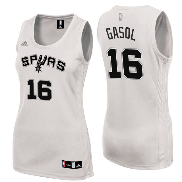  Women San Antonio Spurs# 16 Pau Gasol White Jersey