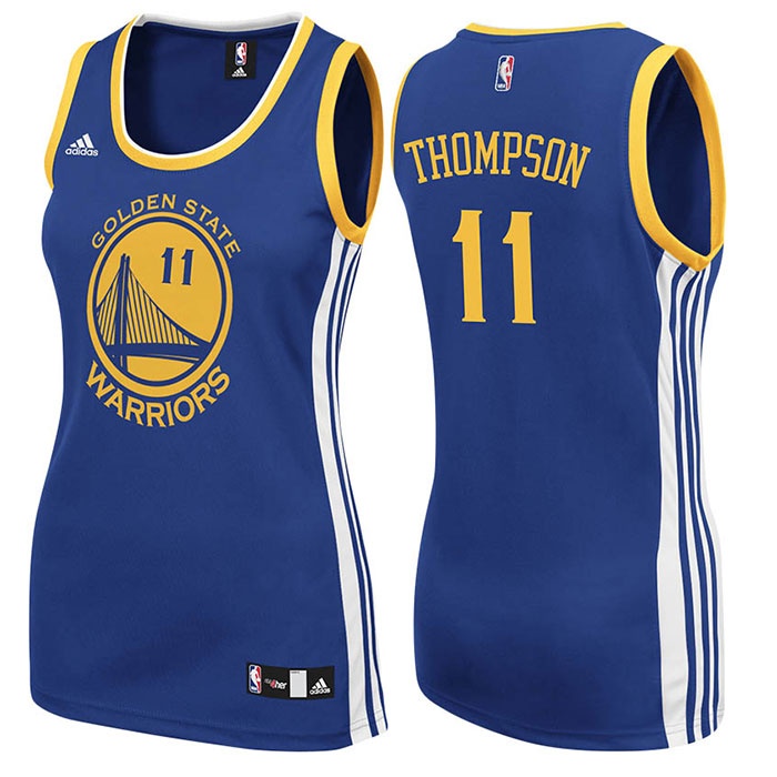 Warriors #11 Klay Thompson Women Road Blue Jersey