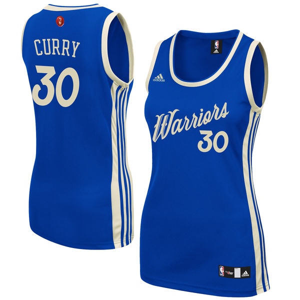 Women's Warriors #30 Stephen Curry Christmas Jersey Blue