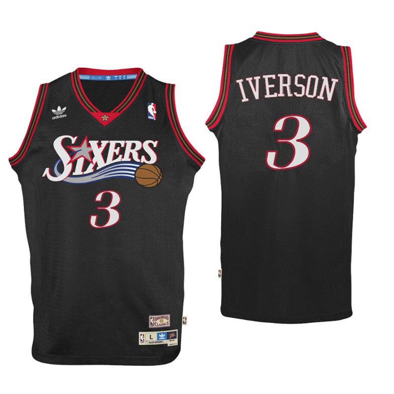 Youth Philadelphia 76ers# 3 Allen Iverson Black Jersey