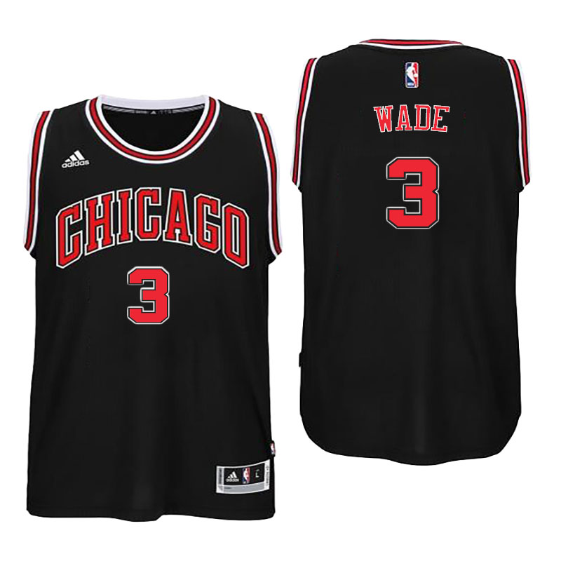 Youth Chicago Bulls# 3 Dwyane Wade Black Jersey