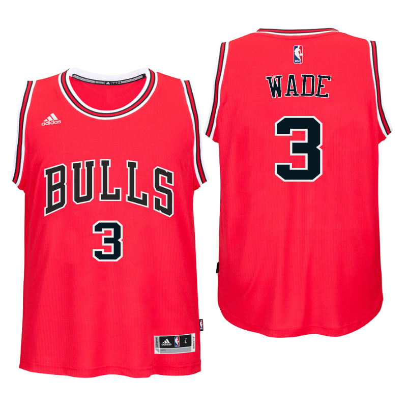 Youth Chicago Bulls# 3 Dwyane Wade Red Jersey