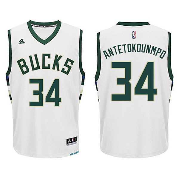  Youth Milwaukee Bucks Giannis Antetokounmpo White Jersey