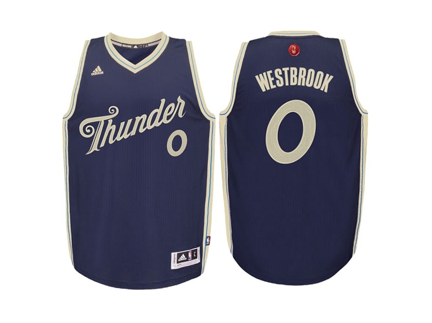 Youth Thunder 2015 Christmas Day Swingman NAvy Blue Jersey