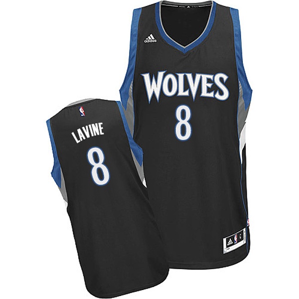 Men's  Timberwolves #8 Zach Lavine Alternate Black jersey