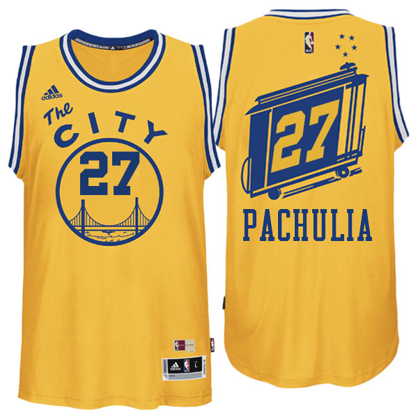 Men's  Zaza Pachulia Golden State Warriors Hardwood Classics Gold Jersey