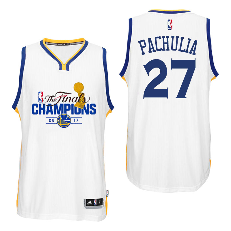 Men's Zaza Pachulia Golden State Warriors 2017 NBA the Finals Champion Swingman White Jersey