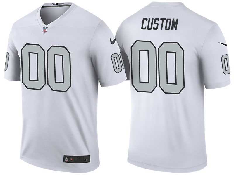 Oakland Raiders White Custom Color Rush Legend Jersey