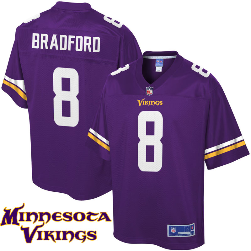 Minnesota Vikings #8 Sam Bradford Purple Pro Line Jersey