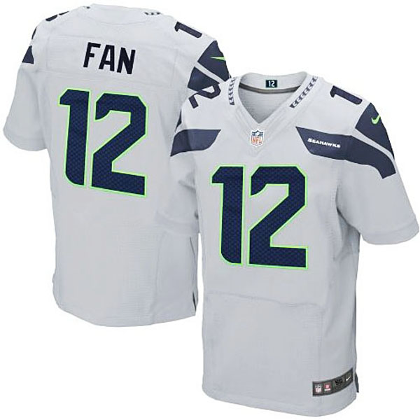 Mens Seattle Seahawks #12 12th Fan Nike Gray Elite Jersey