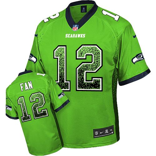 Mens Seattle Seahawks #12 12th Fan Nike Green Drift Fashion Jersey