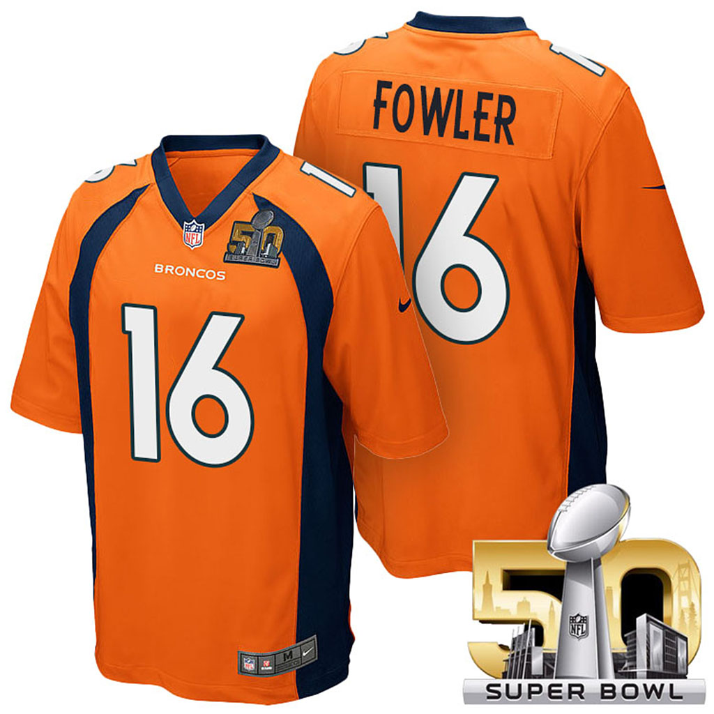 AFC Champions Denver Broncos #16 Bennie Fowler Orange 2016 Super Bowl 50 Elite Jersey