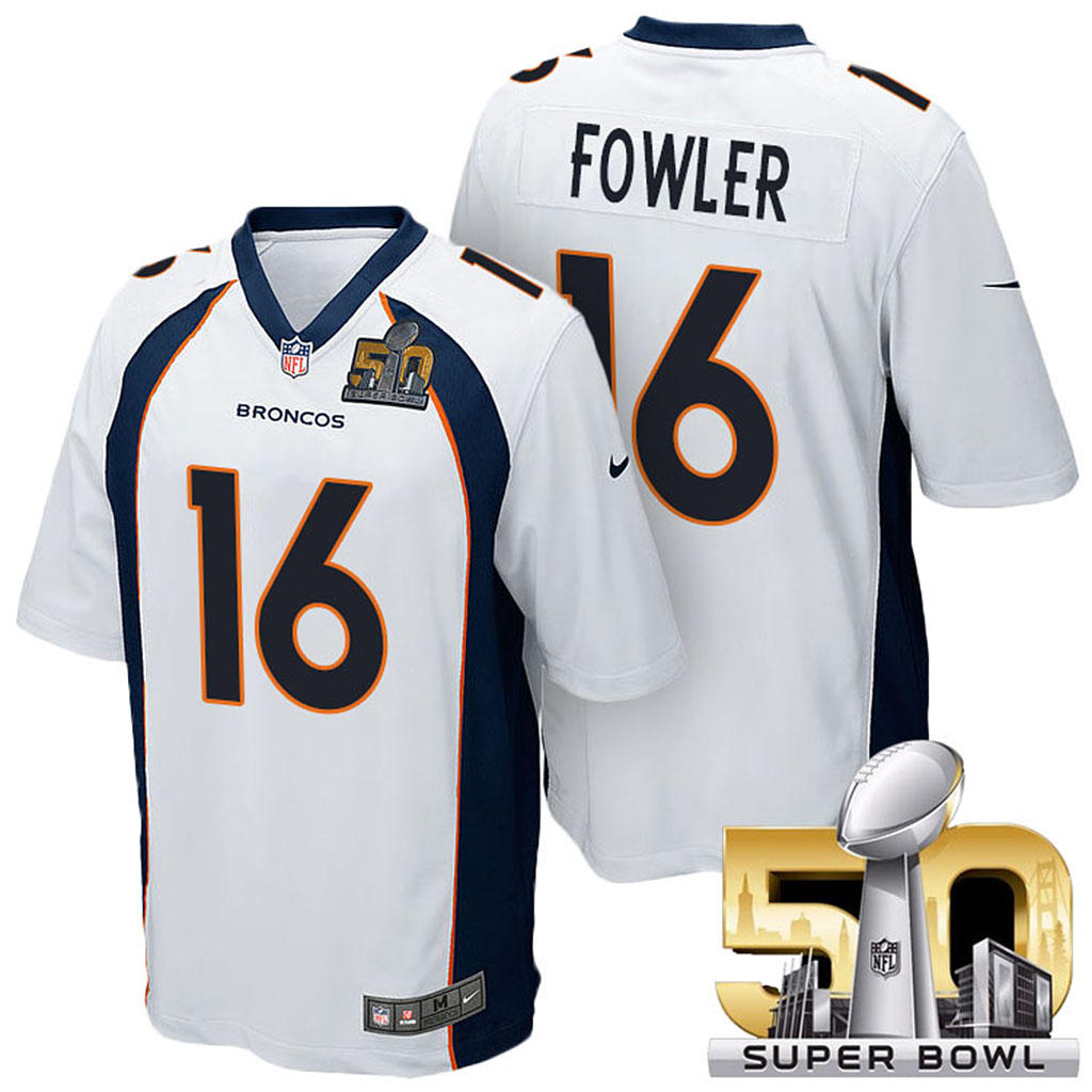 AFC Champions Denver Broncos #16 Bennie Fowler White 2016 Super Bowl 50 Elite Jersey