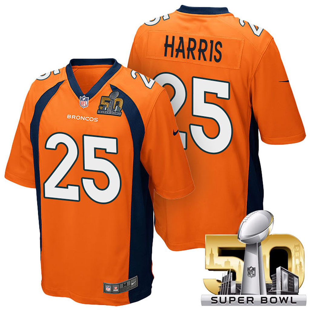 Denver Broncos #25 Chris Harris Orange 2016 Super Bowl 50 Elite Jersey