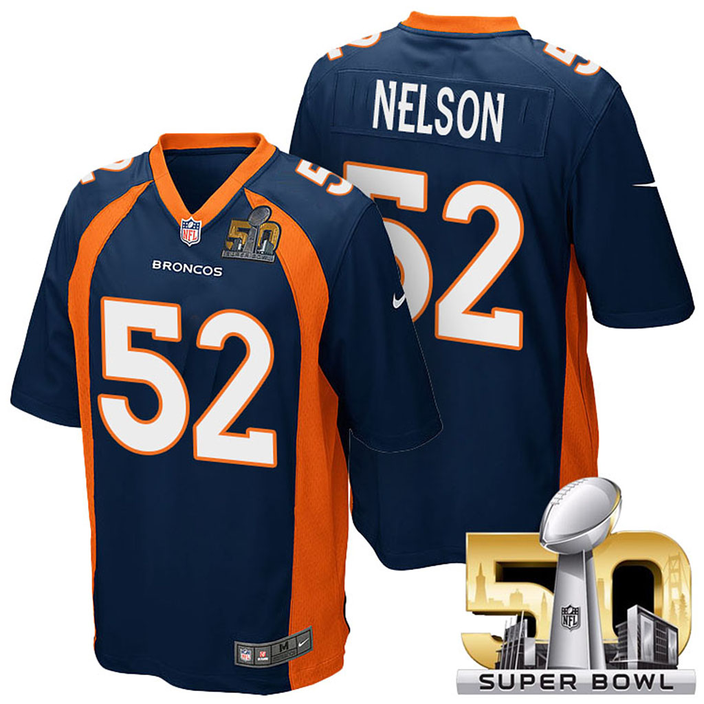 Denver Broncos #52 Corey Nelson Navy Blue 2016 Super Bowl 50 Elite Jersey