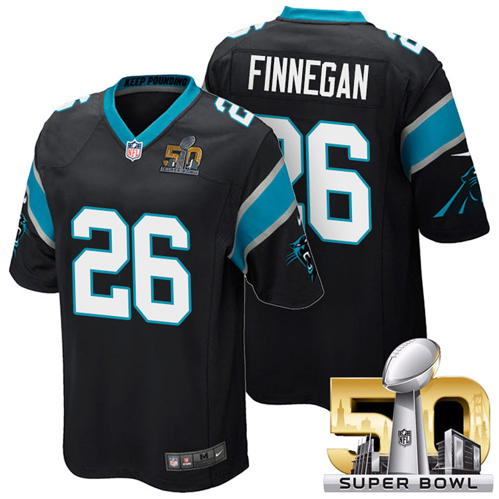 Carolina Panthers #26 Cortland Finnegan Black 2016 Super Bowl 50 Elite Jersey