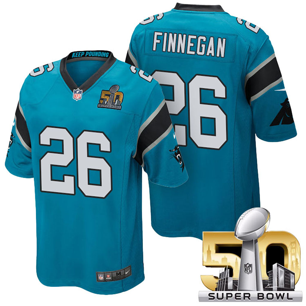 Carolina Panthers #26 Cortland Finnegan Blue 2016 Super Bowl 50 Elite Jersey