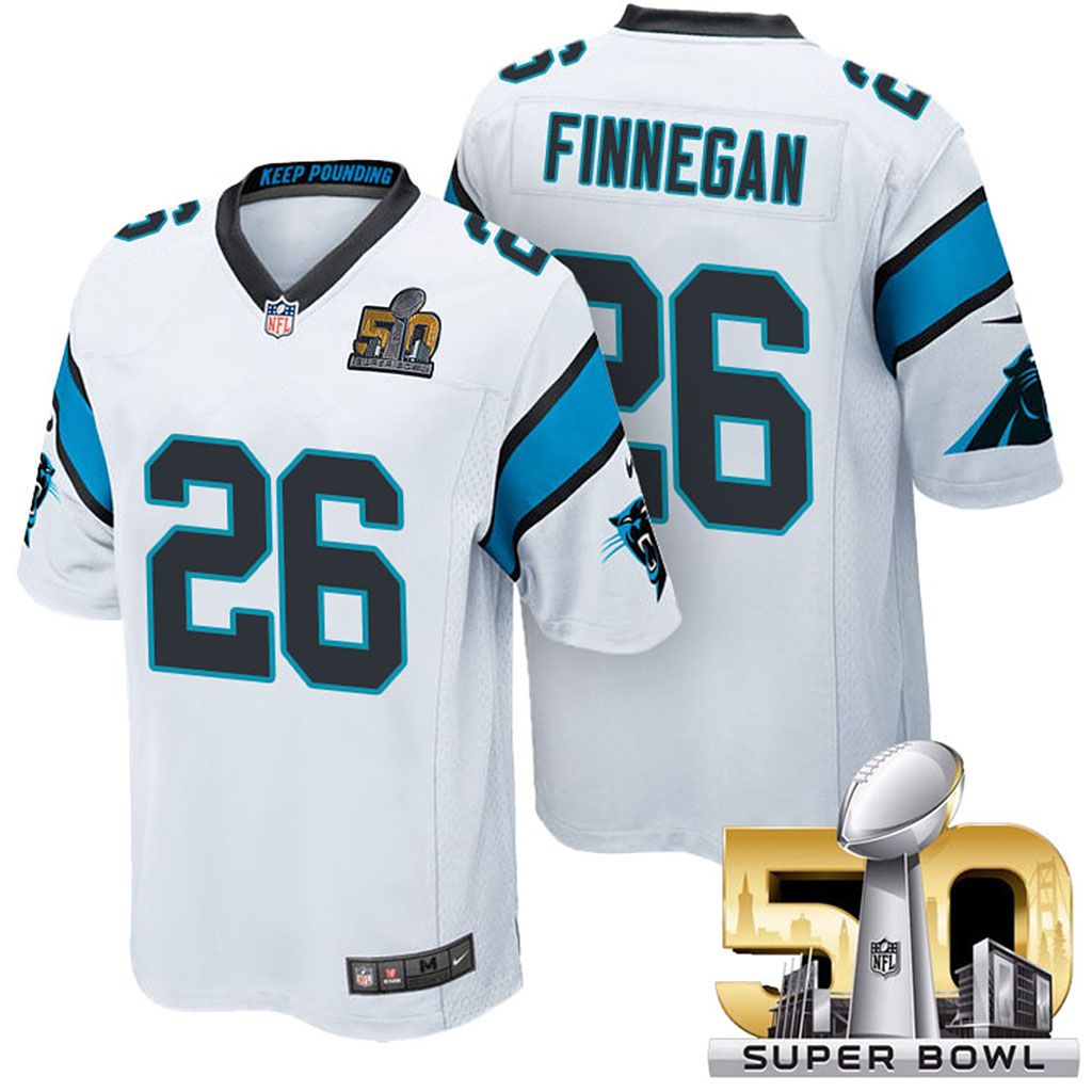 Carolina Panthers #26 Cortland Finnegan White 2016 Super Bowl 50 Elite Jersey