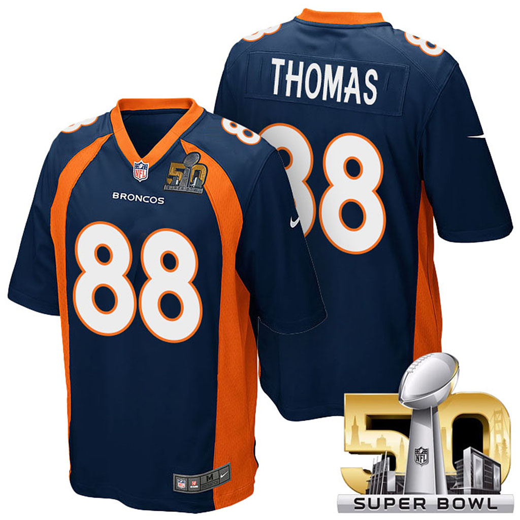 AFC Champions Denver Broncos #88 Demaryius Thomas Navy Blue 2016 Super Bowl 50 Elite Jersey