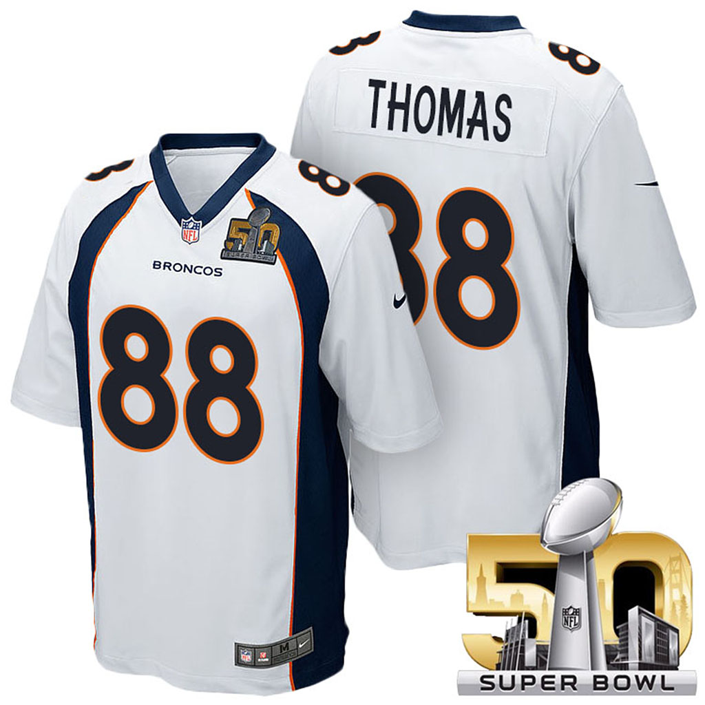 Denver Broncos #88 Demaryius Thomas White 2016 Super Bowl 50 Elite Jersey