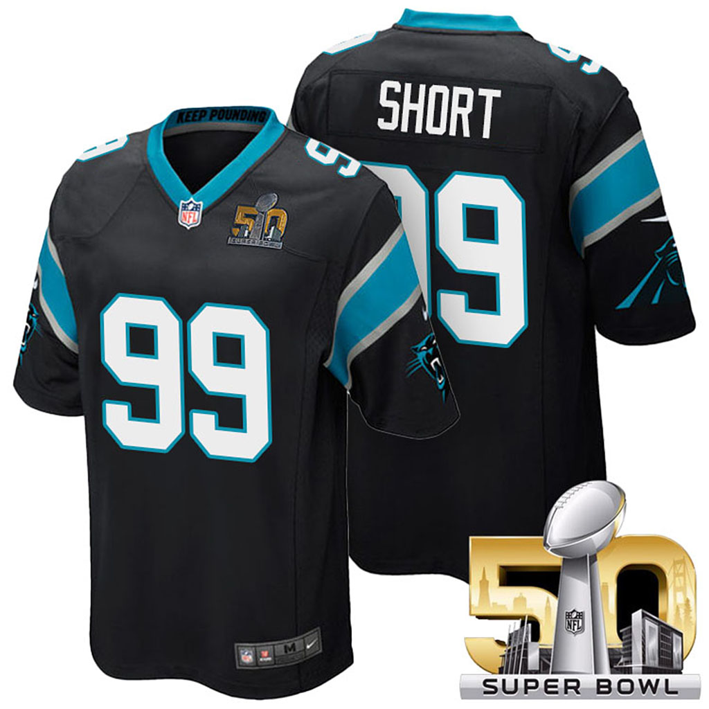 Carolina Panthers #99 Kawann Short Black 2016 Super Bowl 50 Elite Jersey