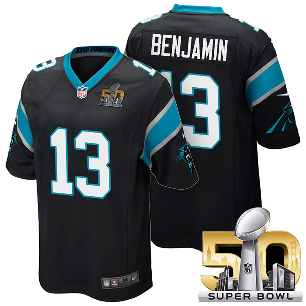 Carolina Panthers #13 Kelvin Benjamin Black 2016 Super Bowl 50 Elite Jersey