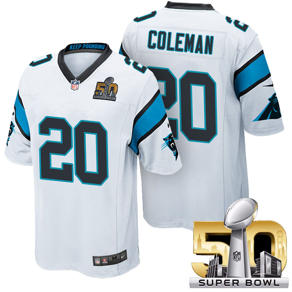 Carolina Panthers #20 Kurt Coleman White 2016 Super Bowl 50 Elite Jersey