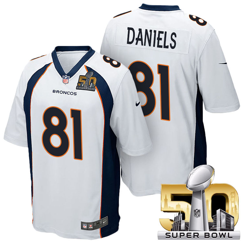 Denver Broncos #81 Owen Daniels White 2016 Super Bowl 50 Elite Jersey