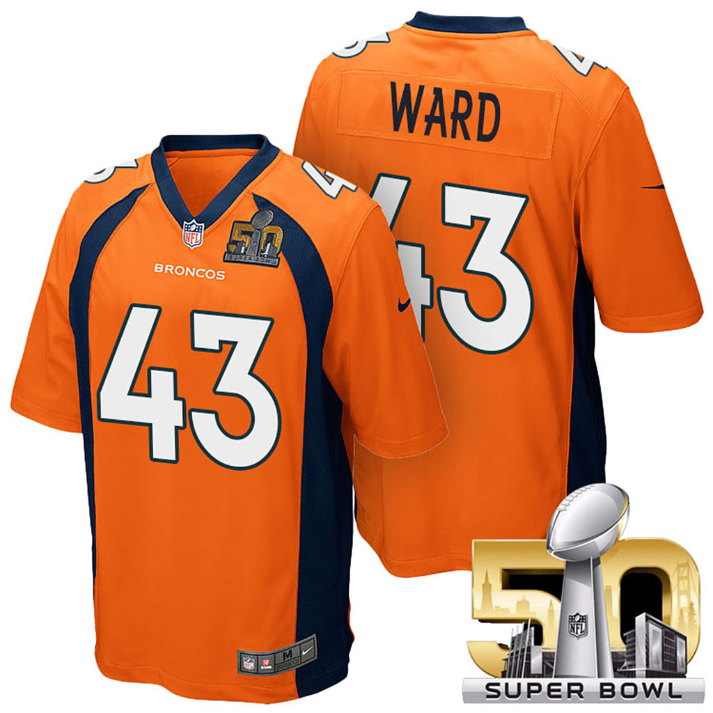 Denver Broncos #43 T.J. Ward Orange 2016 Super Bowl 50 Elite Jersey