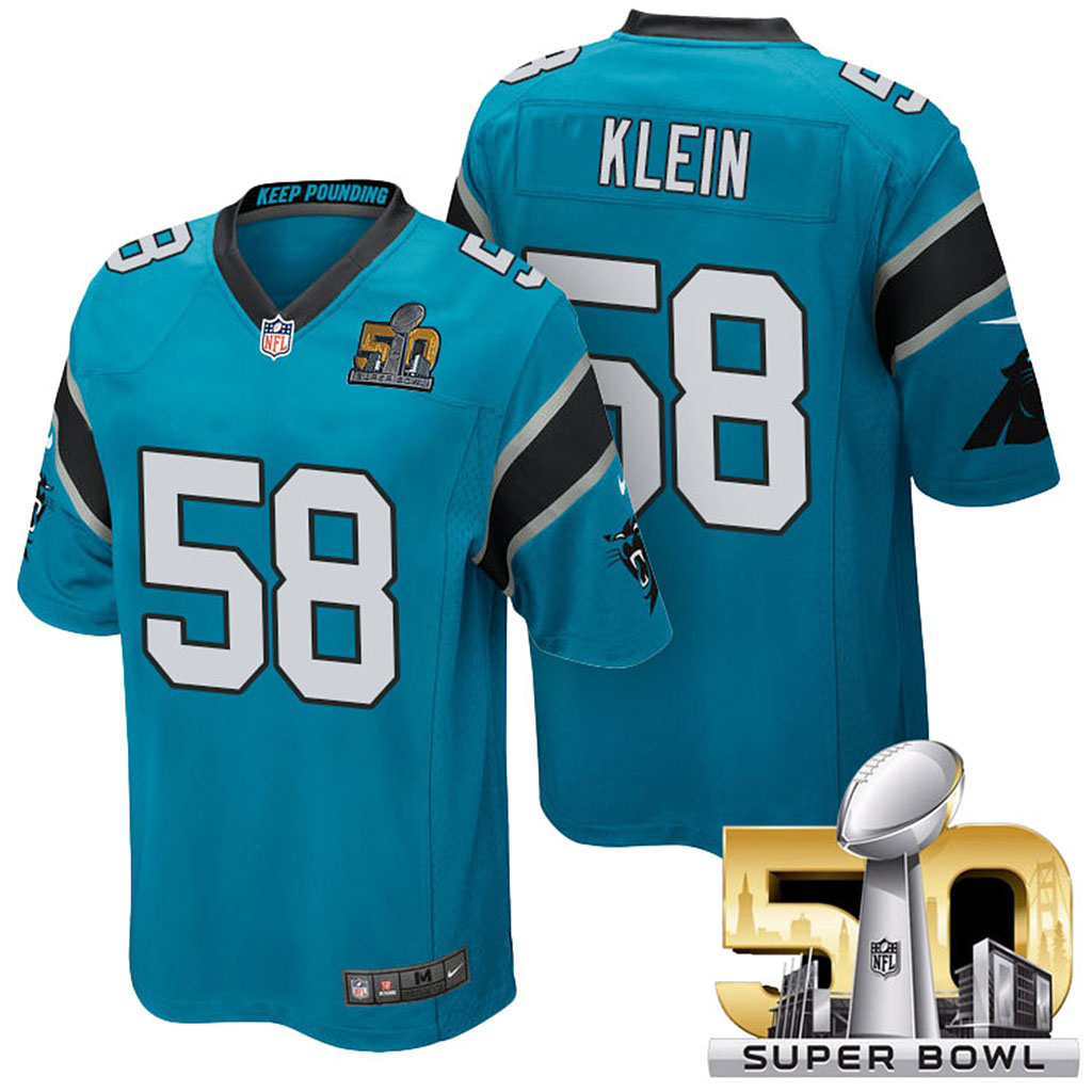 Carolina Panthers #58 Thomas Davis Blue 2016 Super Bowl 50 Elite Jersey