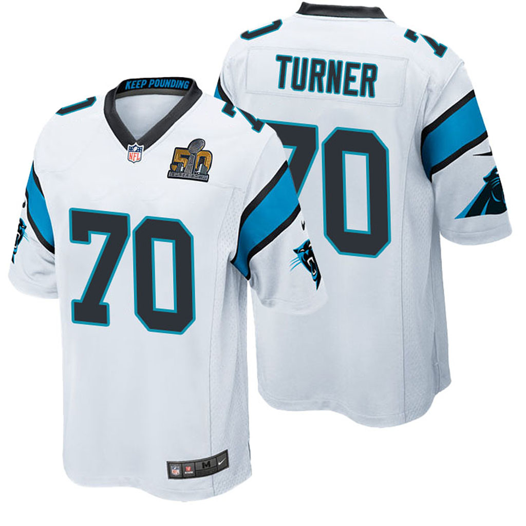 Carolina Panthers #70 Trai Turner White 2016 Super Bowl 50 Elite Jersey