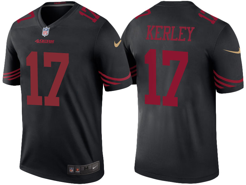 San Francisco 49ers #17 Jeremy Kerley Black Color Rush Legend Jersey