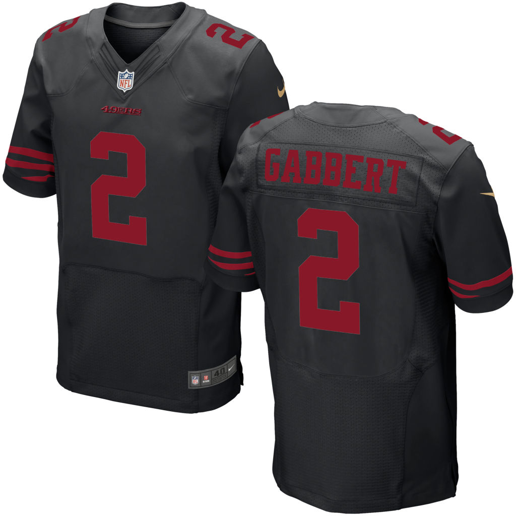 NFL Kickoff-San Francisco 49ers #2 Blaine Gabbert Black Elite Jersey