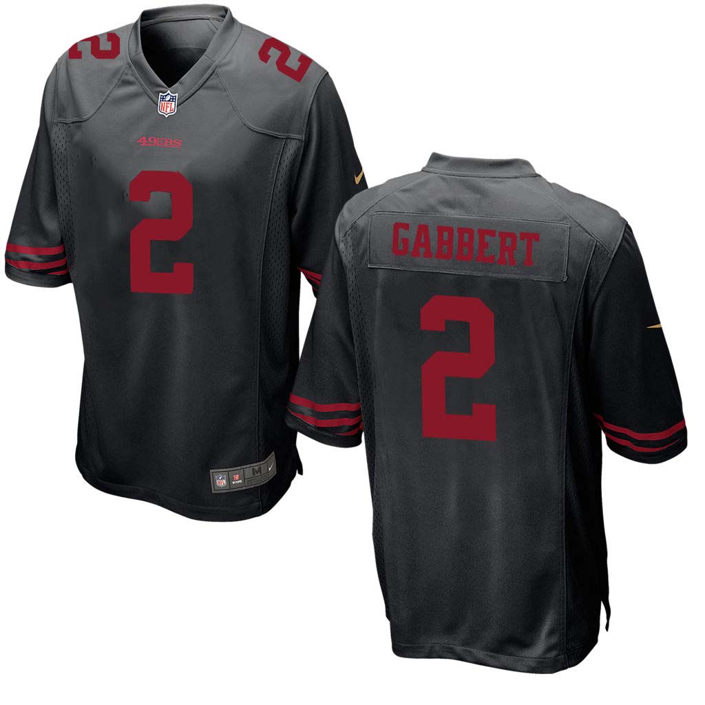 San Francisco 49ers #2 Blaine Gabbert Black Game Jersey